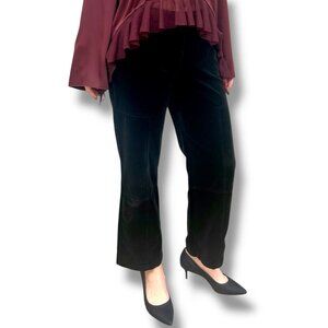 Armani Collezioni Black Velour Pants bootcut Mid Rise Minimalist